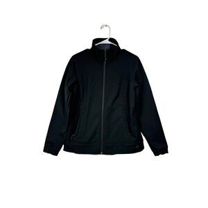 Mountain Hardwear Size Large Fleece Lined Softshell Jacket Black Full Zip